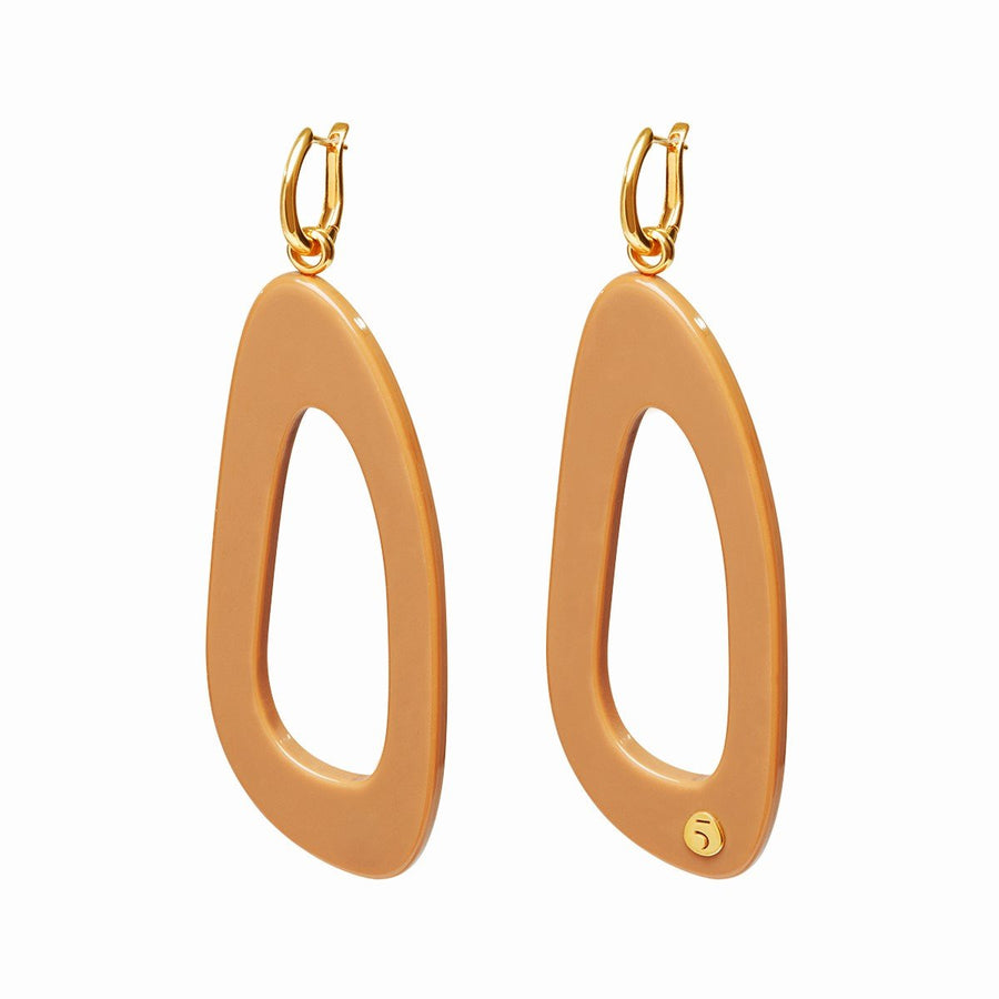 The Eclectic Long Outline Camel Earrings