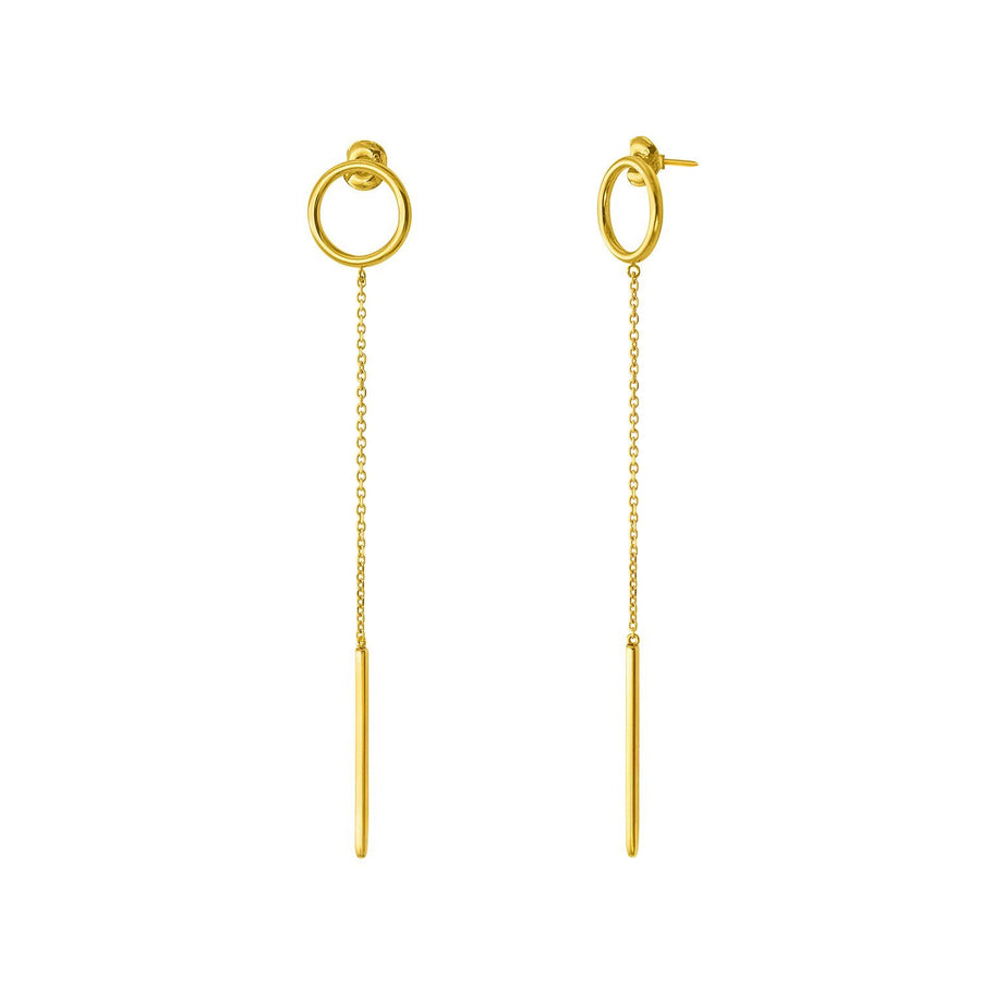 The Essential Kyklos Chain with Bar 18K Gold Plated Silver 925° Earrings