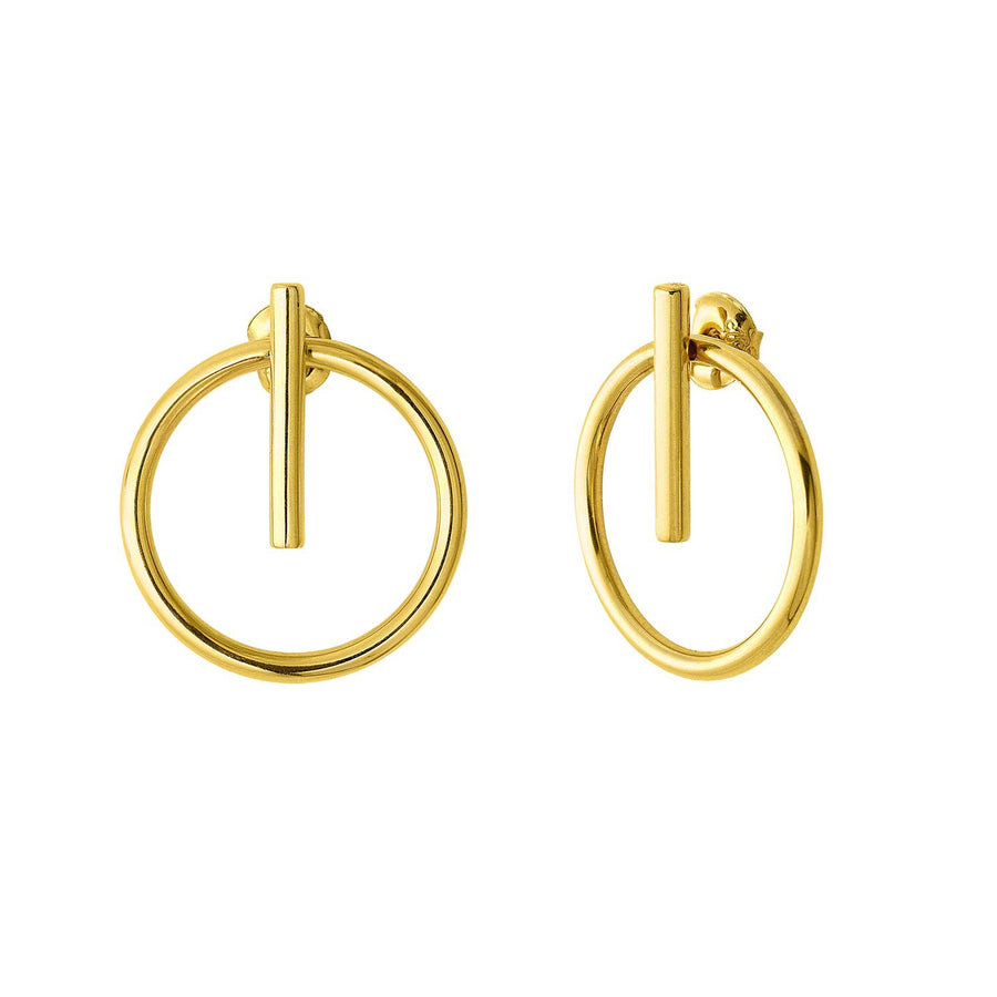 The Essential Kyklos with Bar 18K Gold Plated Silver 925° Earrings