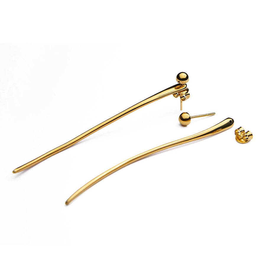 The Essential Forms Slim 18K Gold Plated Silver 925° Earrings
