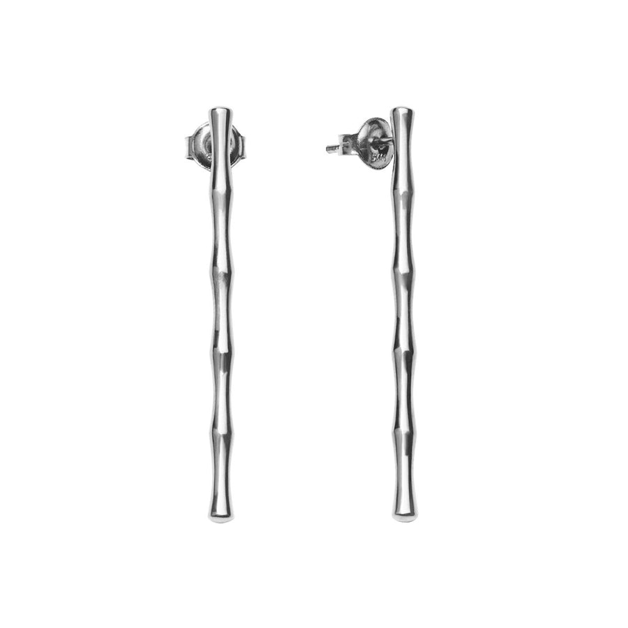 The Essential Bamboo Bar Long Silver 925° Earrings