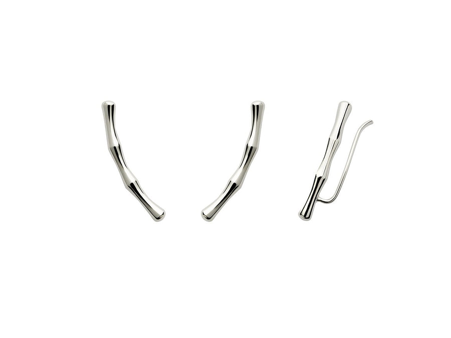 The Essential Bamboo Bar Climber Silver 925° Earrings