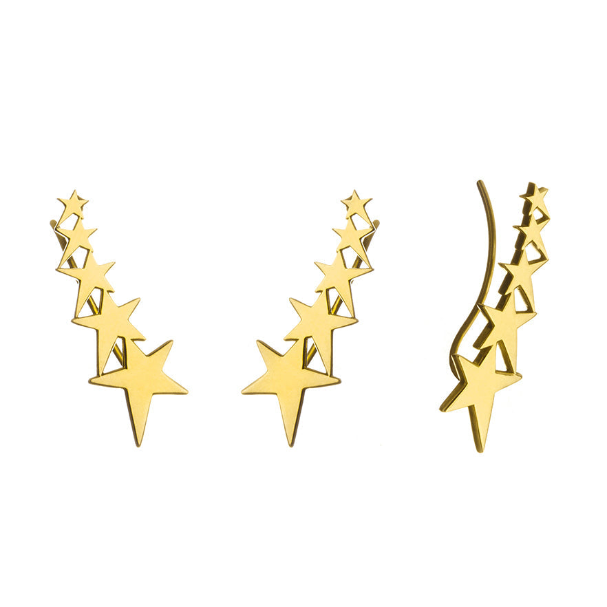 The Everlucky Lucky Stars 18K Gold Plated Silver 925° Climber Earrings