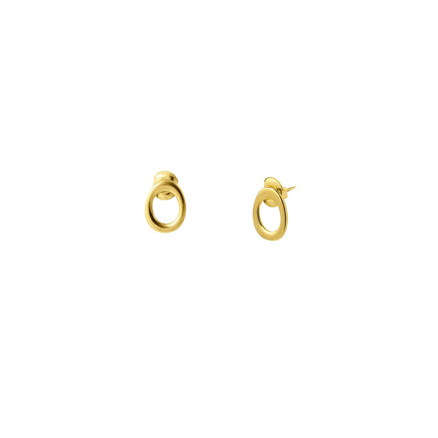 The Enriched Pearl Long Chain 18K Gold Plated Silver 925° Earrings