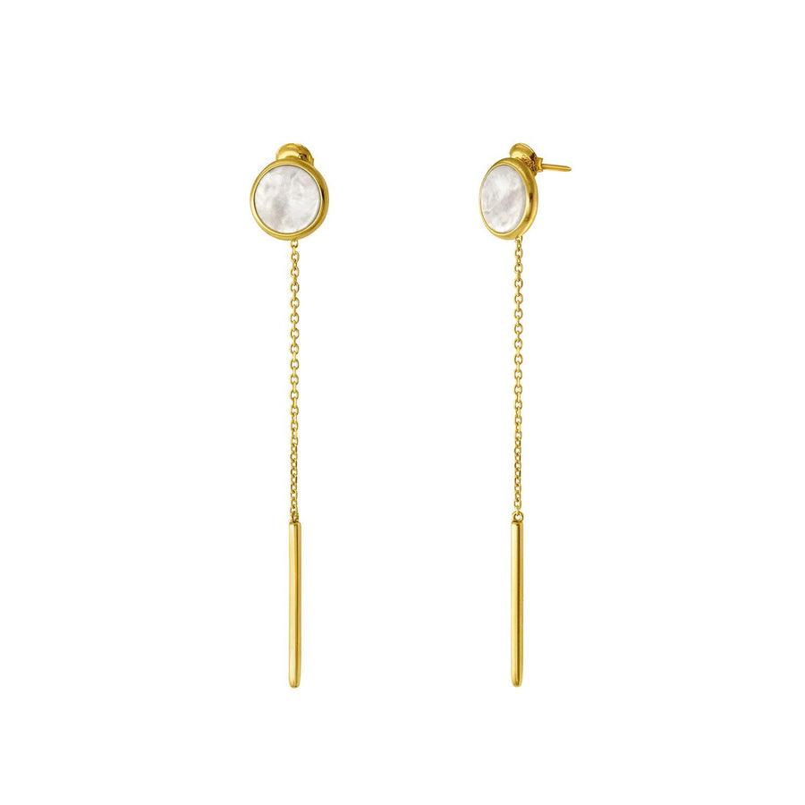The Enriched Selene Chain with Bar 18K Gold Plated Silver 925° Earrings
