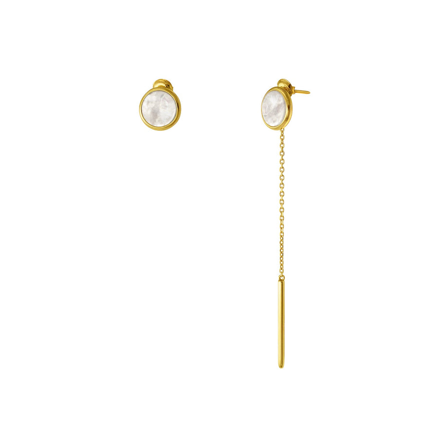 The Enriched Selene Chain with Bar 18K Gold Plated Silver 925° Earrings