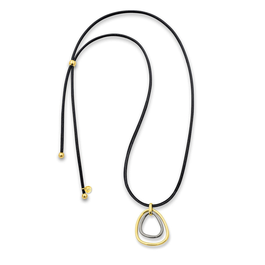 The Essential Triangle Double Gold & Black Rhodium Silver Plated 925° Necklace