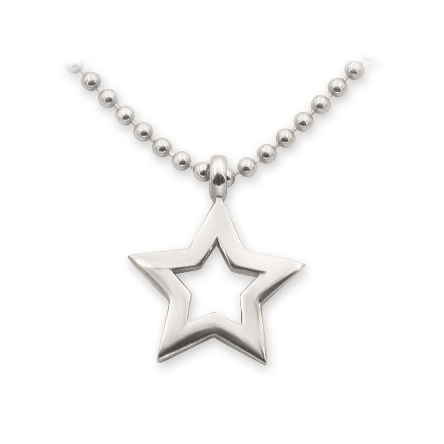 The Essential Mini Line Star Outline Silver 925° Necklace