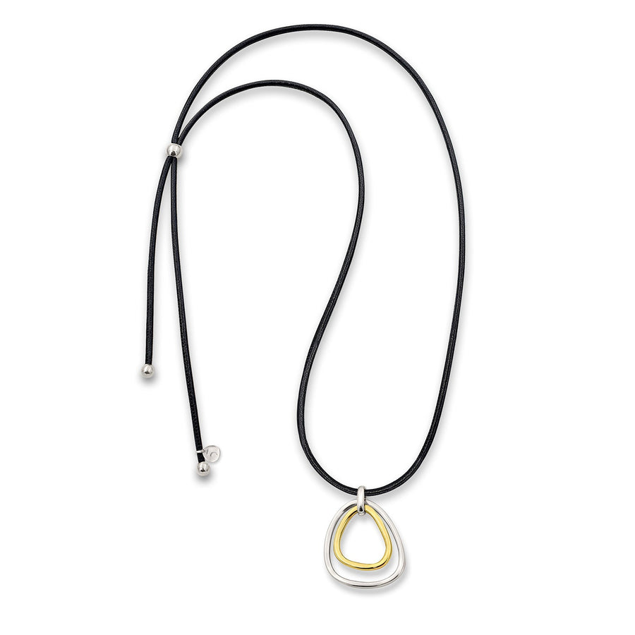 The Essential Triangle Double 18K Gold Plated Silver 925° & Silver 925° Necklace