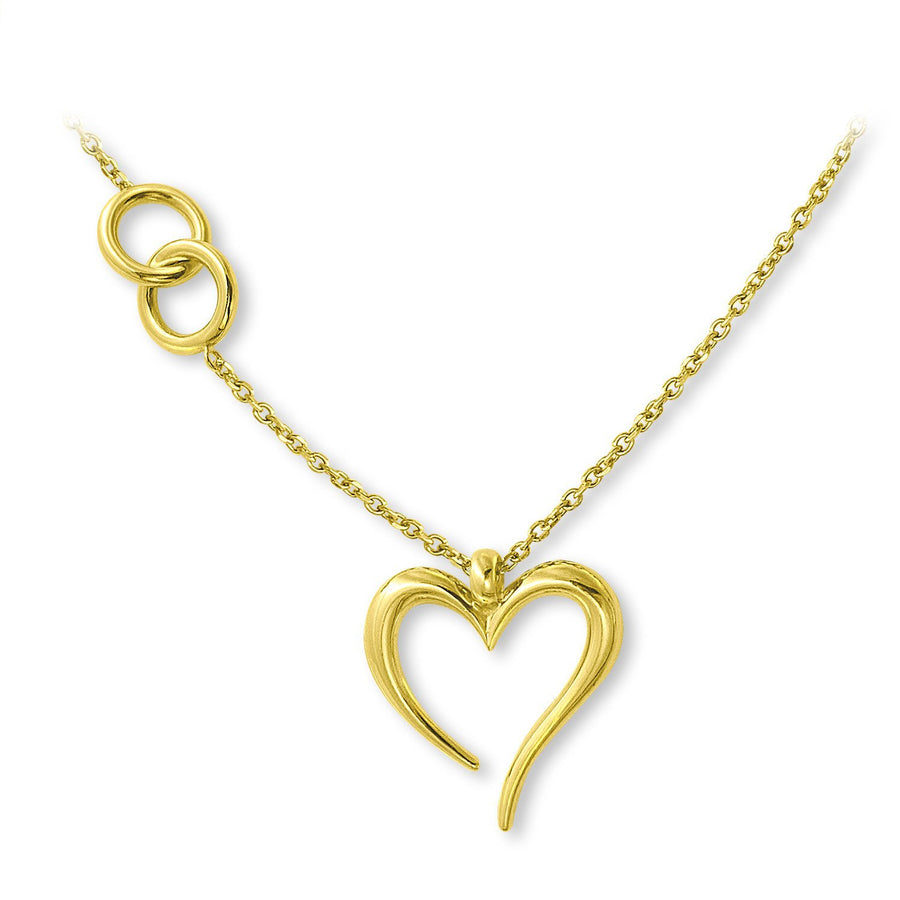 The Essential Love's A-Round Heart with Bond Circles 18K Gold Plated Silver 925° Necklace