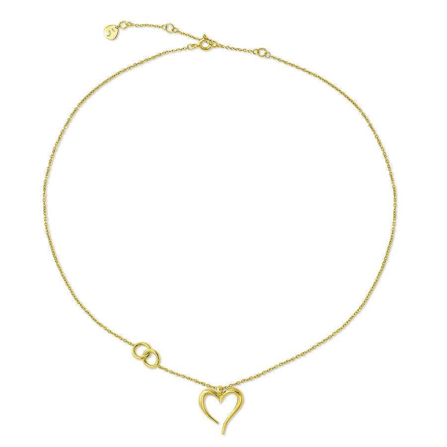 The Essential Love's A-Round Heart with Bond Circles 18K Gold Plated Silver 925° Necklace