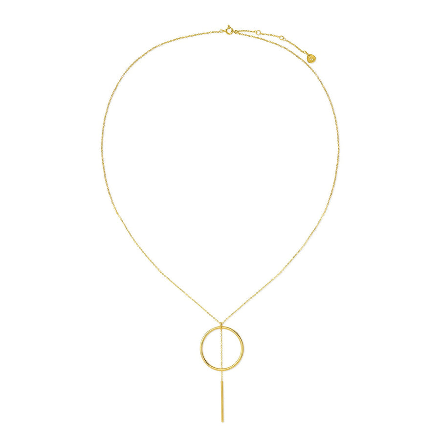 The Essential Kyklos with Big Bar 18K Gold Plated Silver 925° Necklace