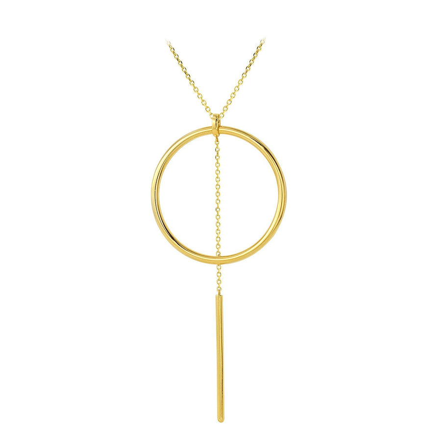 The Essential Kyklos with Big Bar 18K Gold Plated Silver 925° Necklace