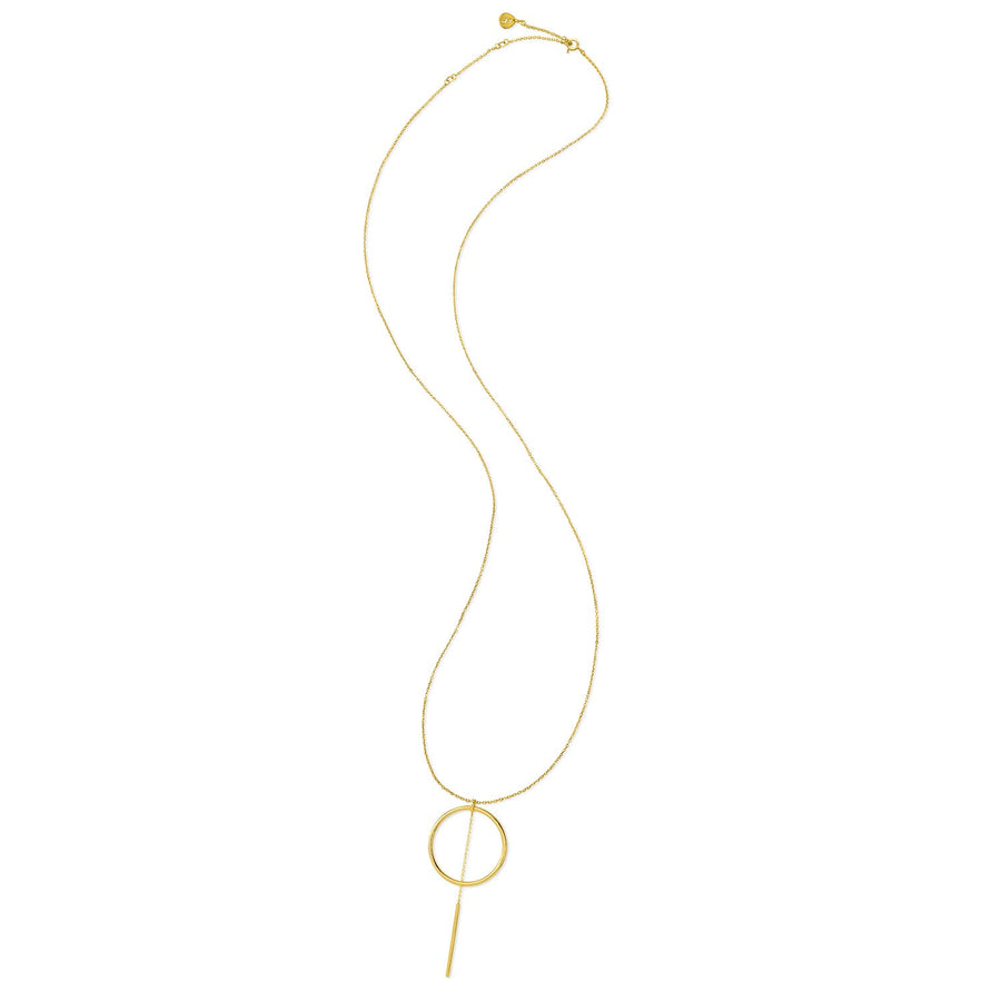 The Essential Kyklos with Big Bar 18K Gold Plated Silver 925° Necklace
