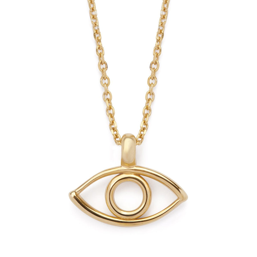 The Everlucky Evil Eye Outline 18K Gold Plated Silver 925° Necklace