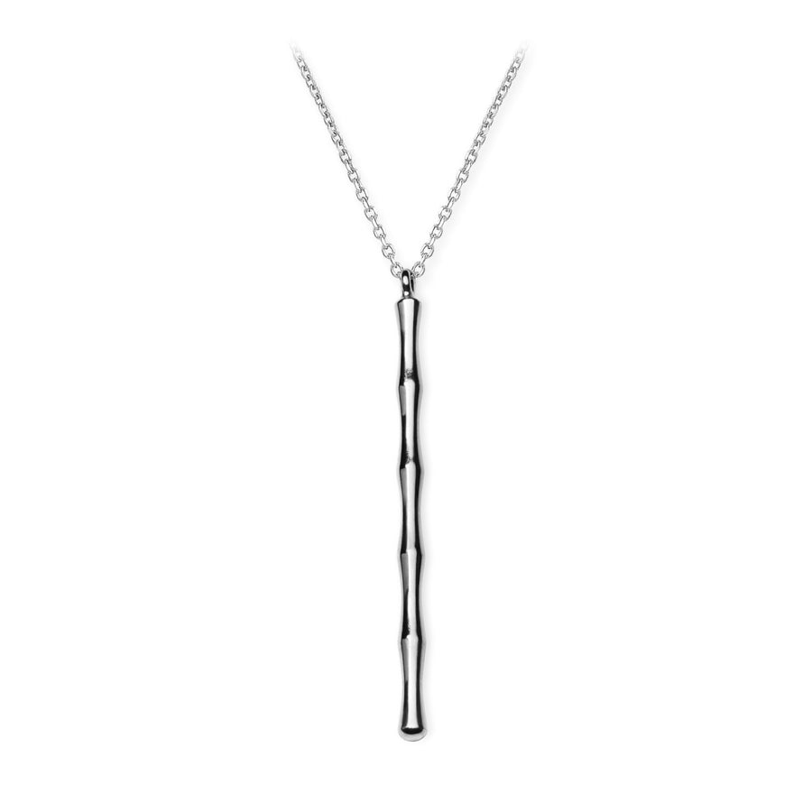 The Essential Bamboo Bar Long Silver 925° Necklace