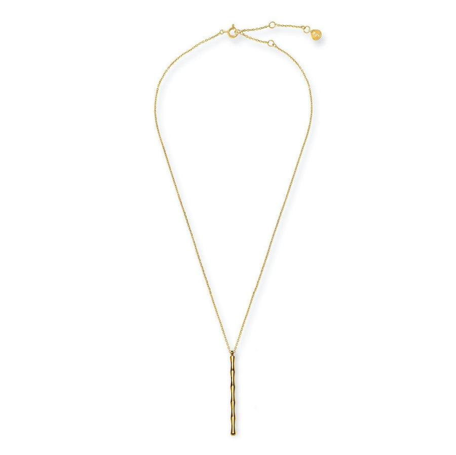 The Essential Bamboo Bar Long 18K Gold Plated Silver 925° Necklace