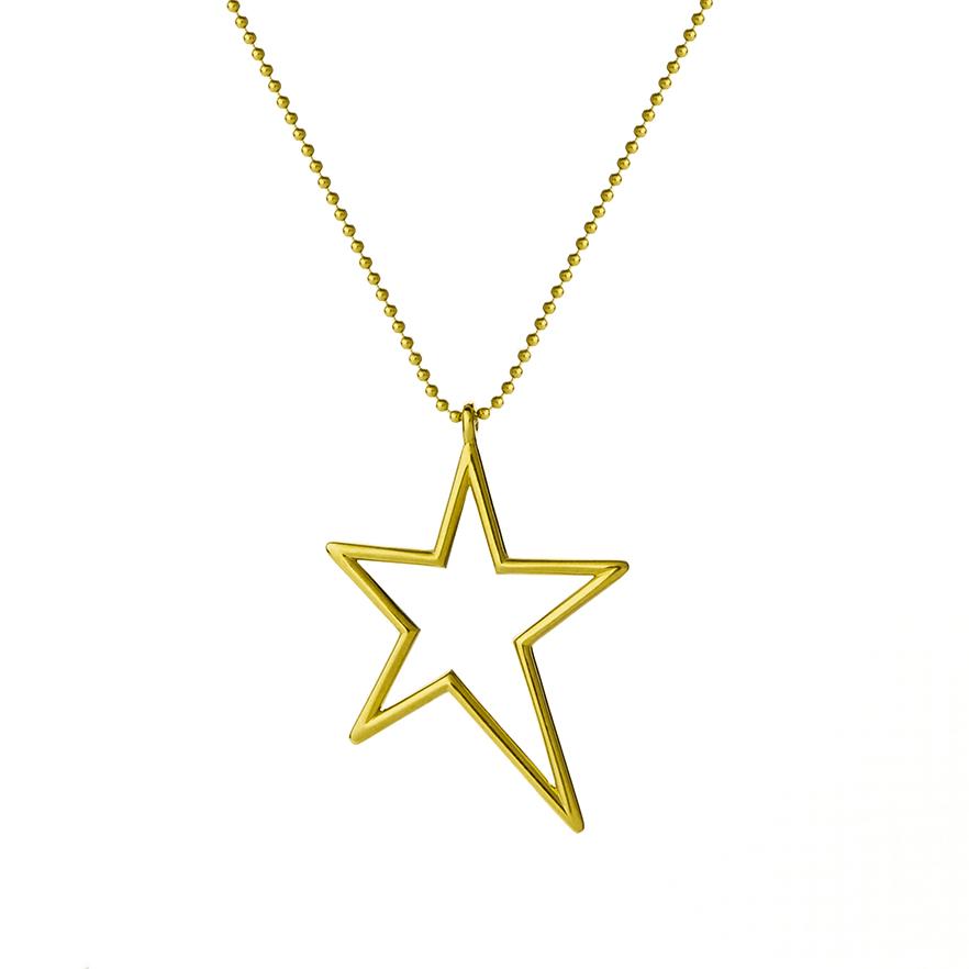 The Everlucky Lucky Stars Big Outline 18K Gold Plated Silver 925° Necklace