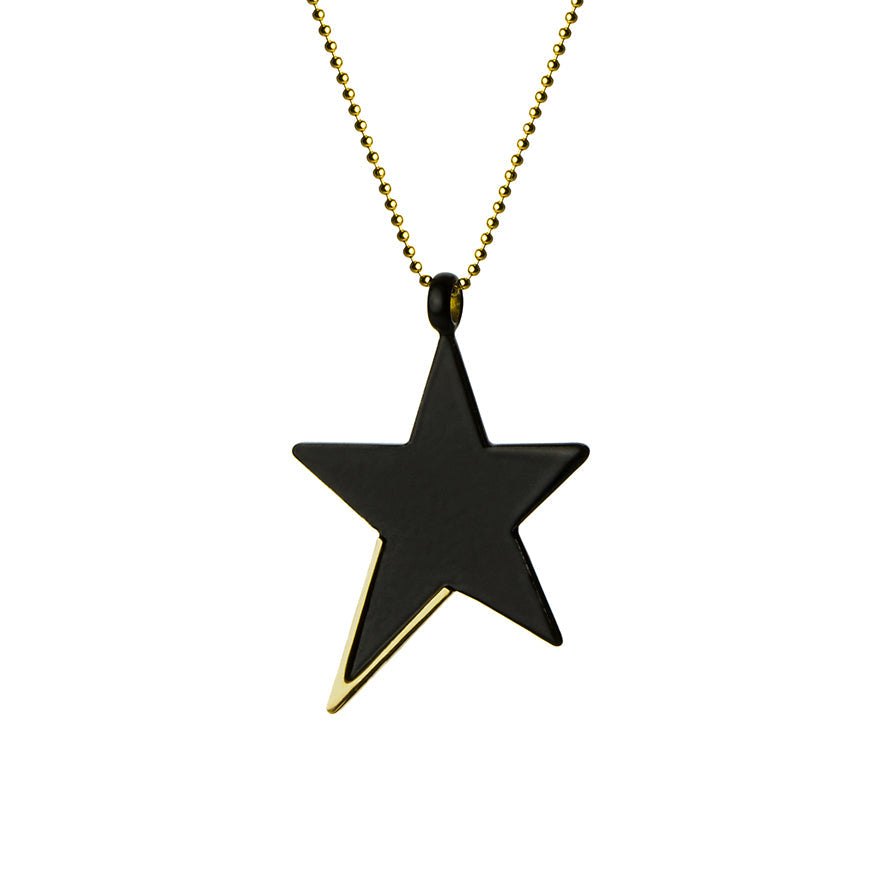 The Everlucky Lucky Stars Medium Black 18K Gold Plated Silver 925° Necklace