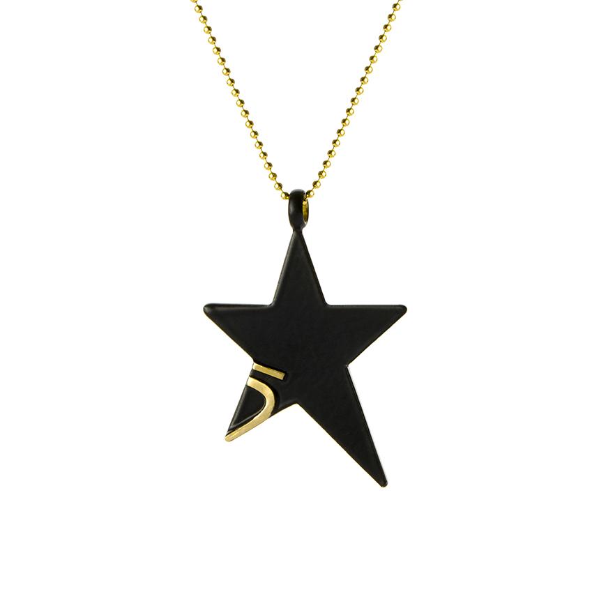 The Everlucky Lucky Stars Medium Black 18K Gold Plated Silver 925° Necklace