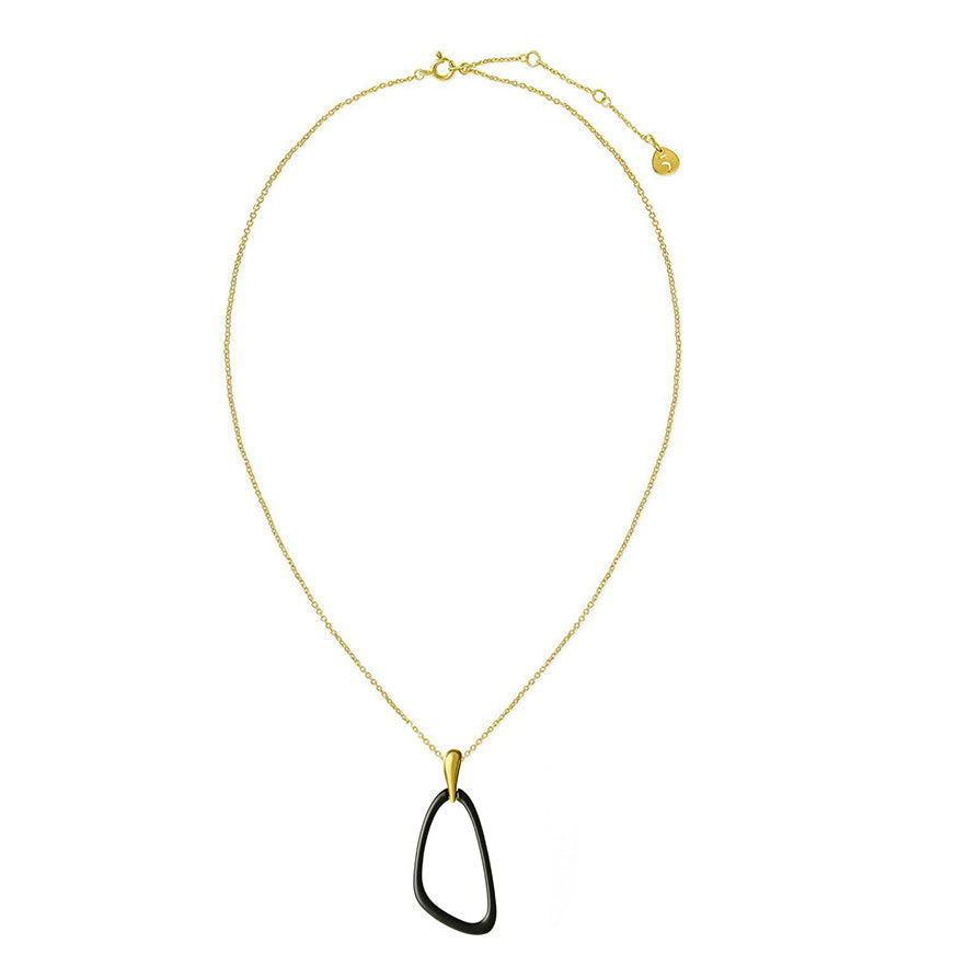 The Essential Triangle Black & 18K Gold Plated Silver 925° Necklace