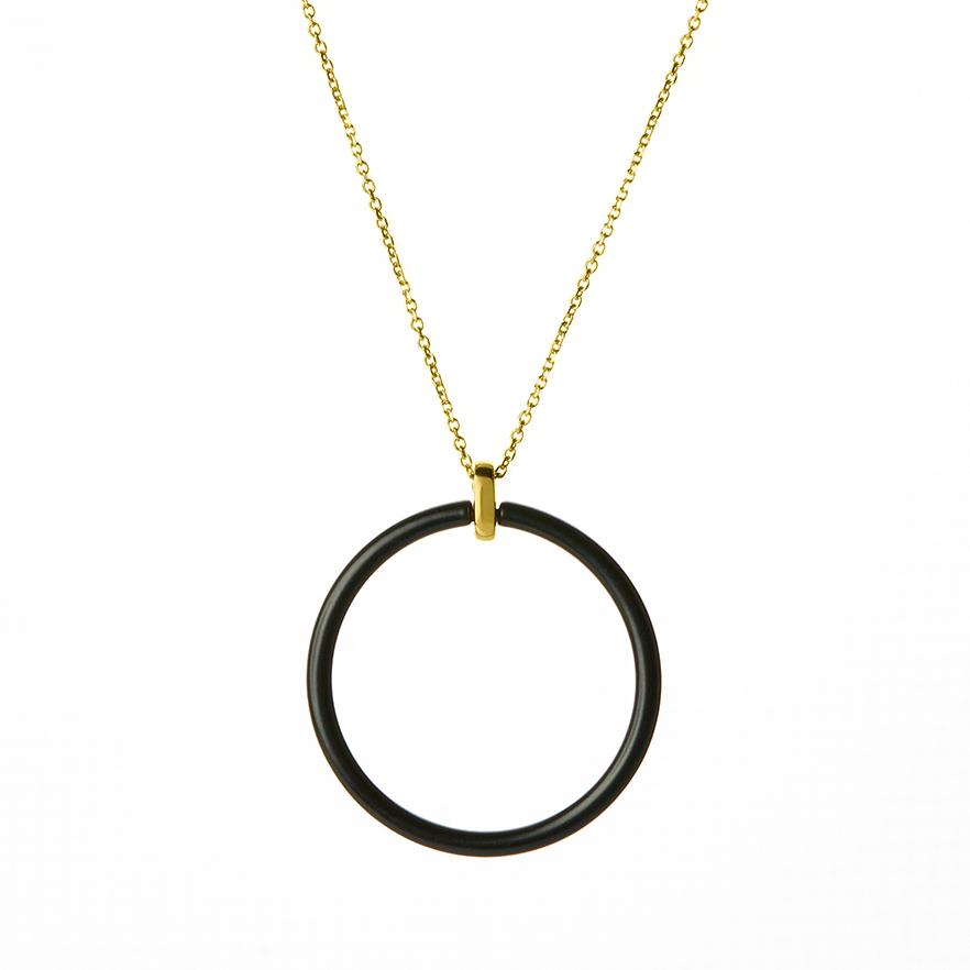 The Essential Kyklos Black & 18K Gold Plated Silver 925° Necklace
