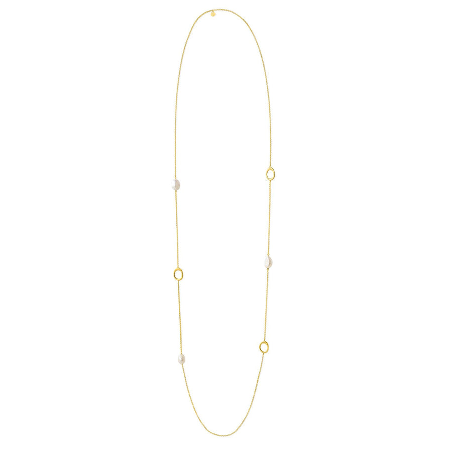 The Enriched Pearl Long 18K Gold Plated Silver 925° Necklace