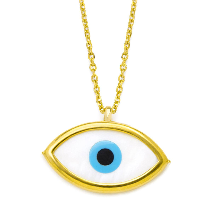 The Everlucky Evil Eye Navette 18K Gold Plated Silver 925° Necklace