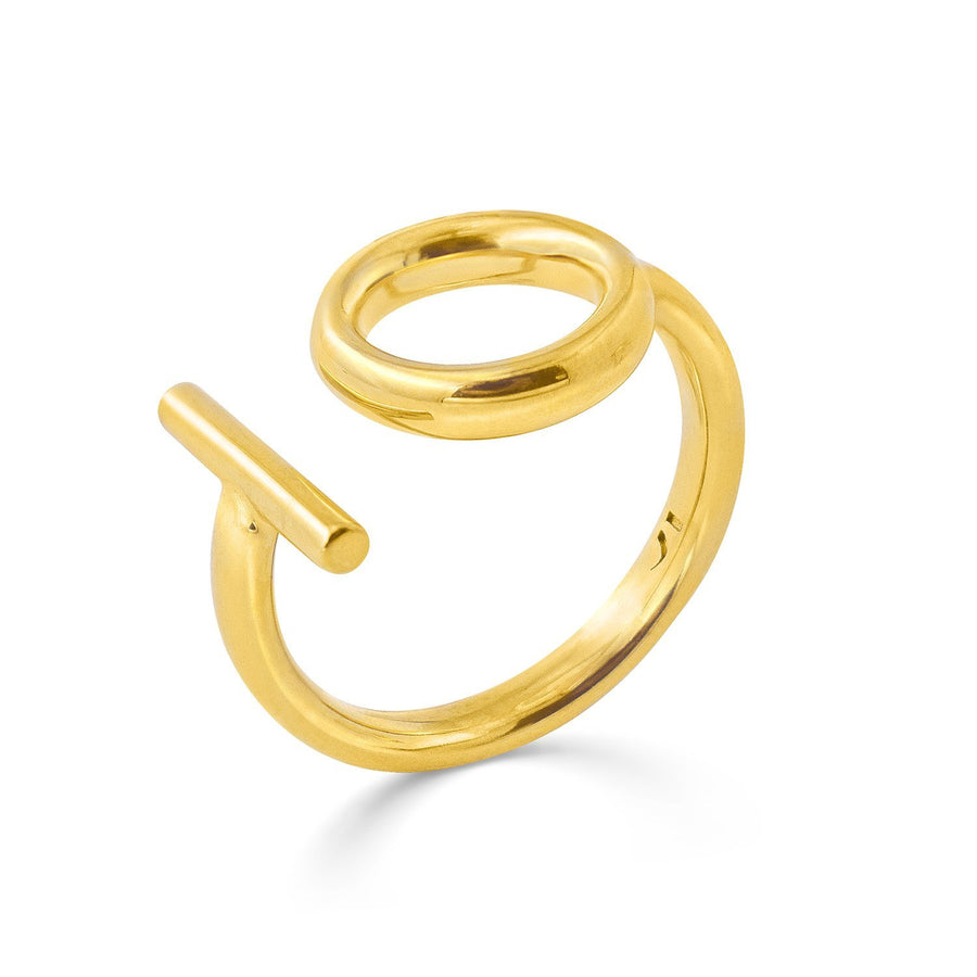 The Essential Kyklos with Bar 18K Gold Plated Silver 925° Ring