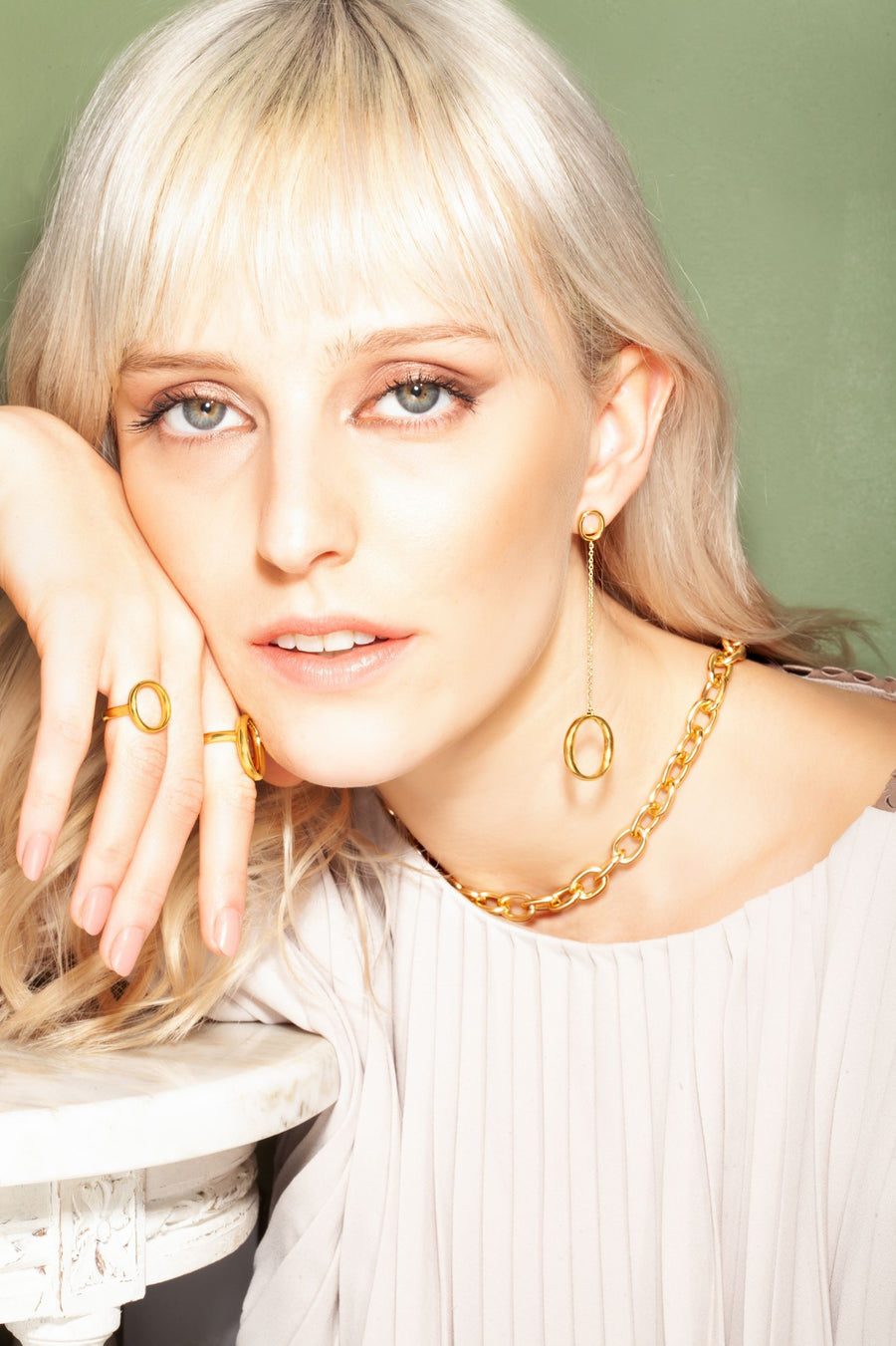The Essential Omicron Drop 18K Gold Plated Silver 925° Earrings
