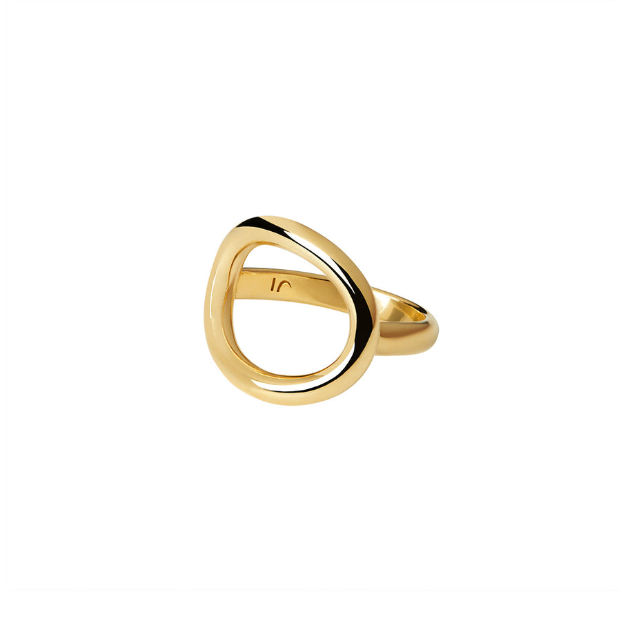 The Essential Forms Elegant Oval 18K Gold Plated Silver 925° Ring