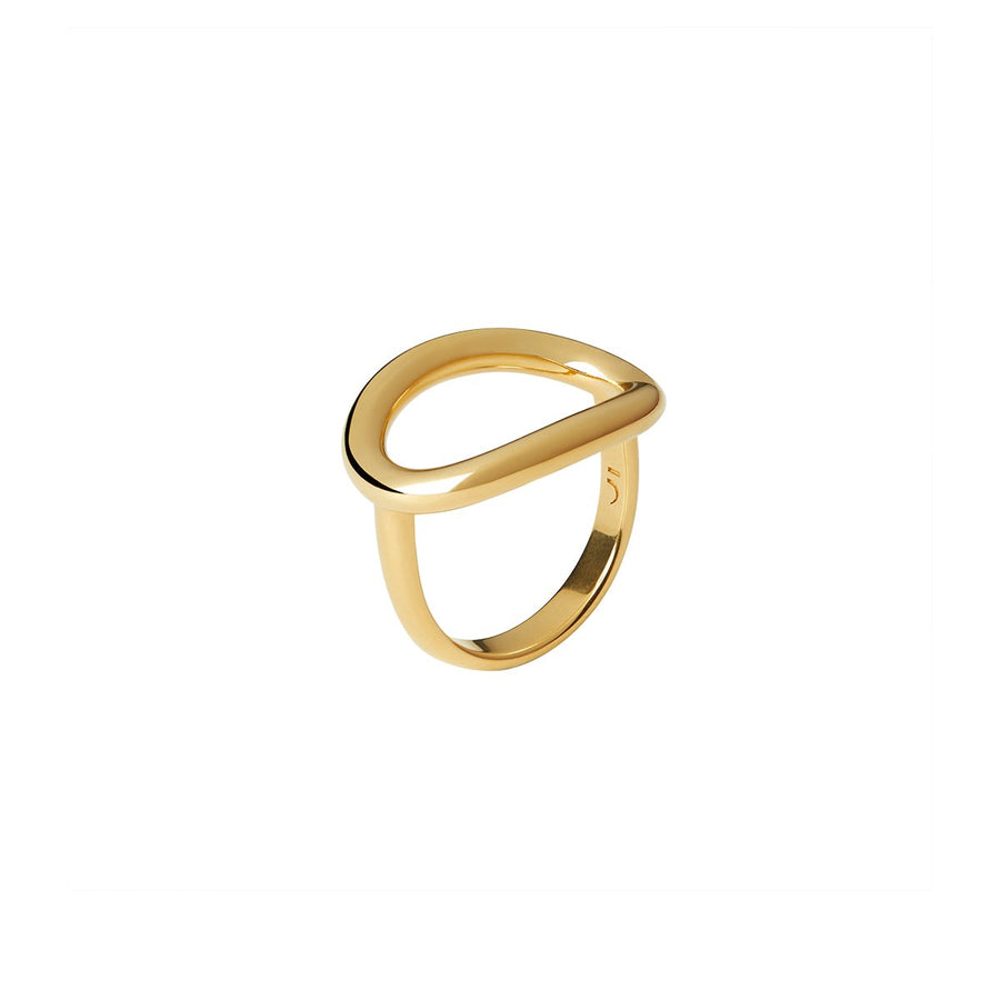 The Essential Forms Elegant Oval 18K Gold Plated Silver 925° Ring