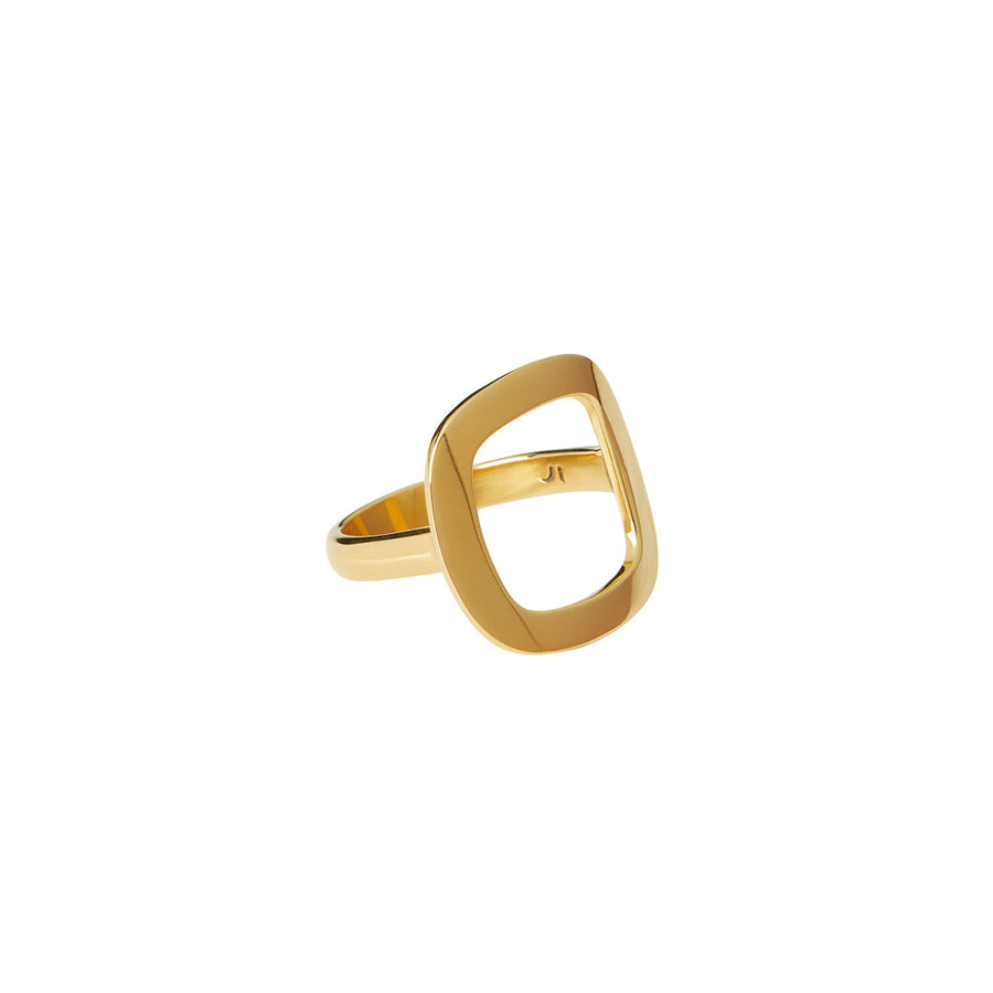 The Essential Forms Square 18K Gold Plated Silver 925° Ring