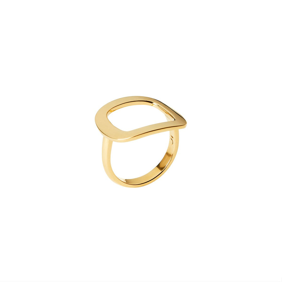 The Essential Forms Square 18K Gold Plated Silver 925° Ring