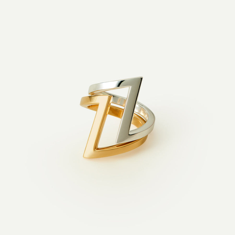 The Essential Forms ZigZag 18K Gold Plated Silver 925° Ring