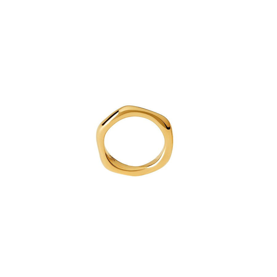 The Essential Forms Irregular Triplet C 18K Gold Plated Silver 925° Ring