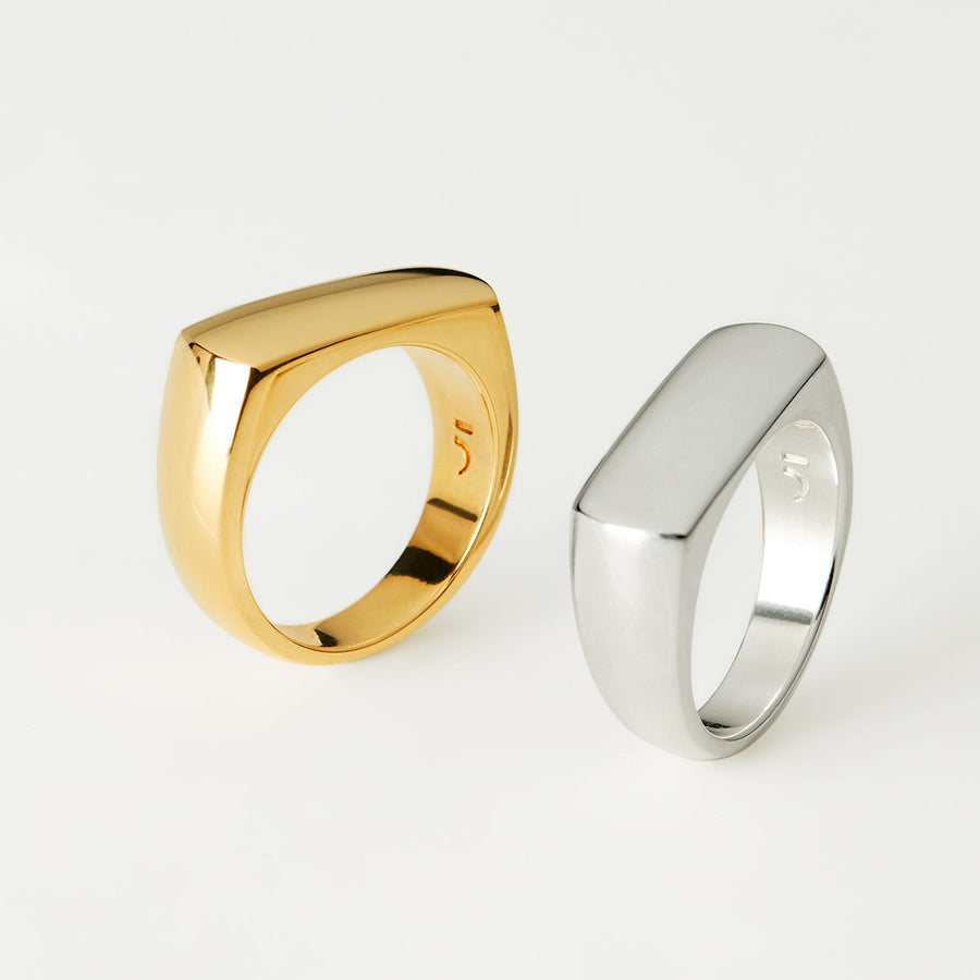 The Essential Forms Obround 18K Gold Plated Silver 925° Ring