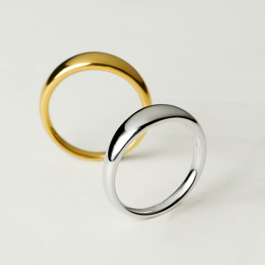 The Essential Forms Small Chic 18K Gold Plated Silver 925° Ring