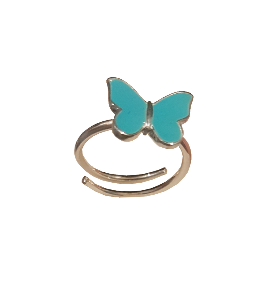 The Enriched Butterfly Small with Turquoise Enamel Silver 925° Ring