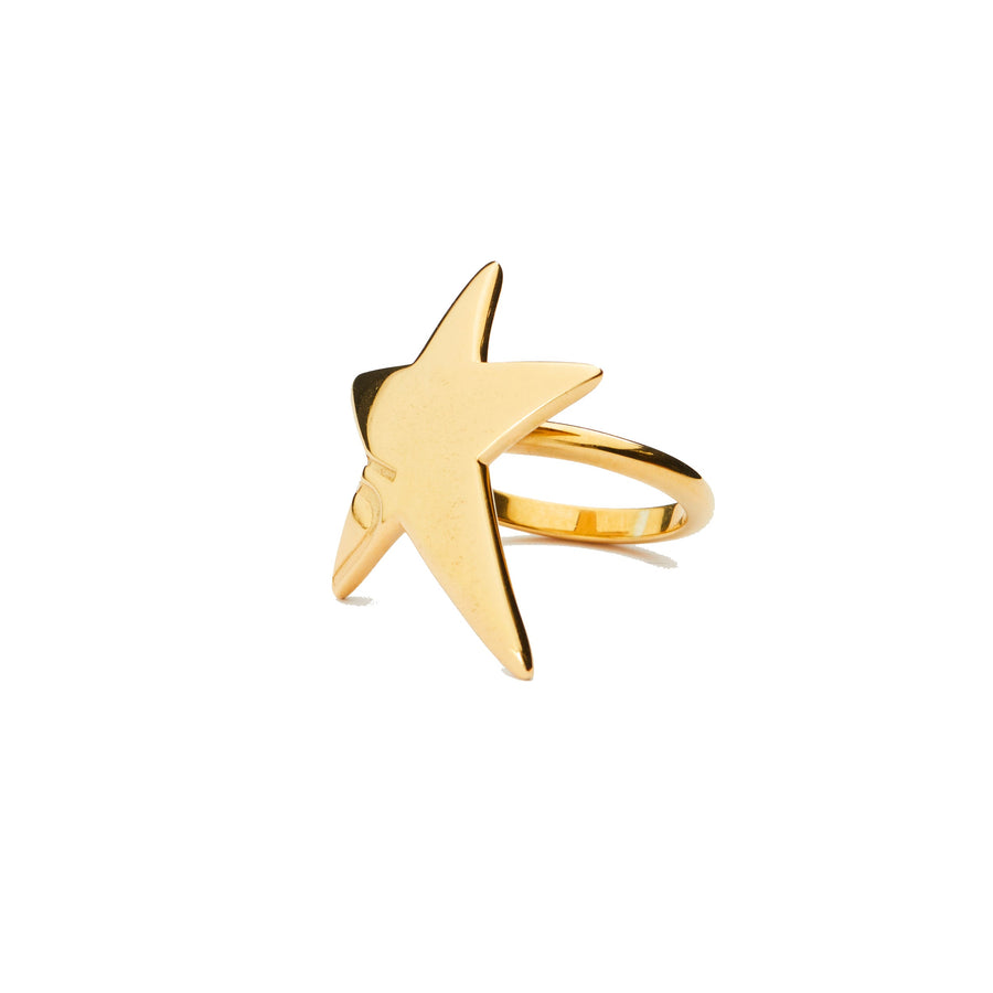 The Everlucky Lucky Stars Large Curved 18K Gold Plated Silver 925° Ring
