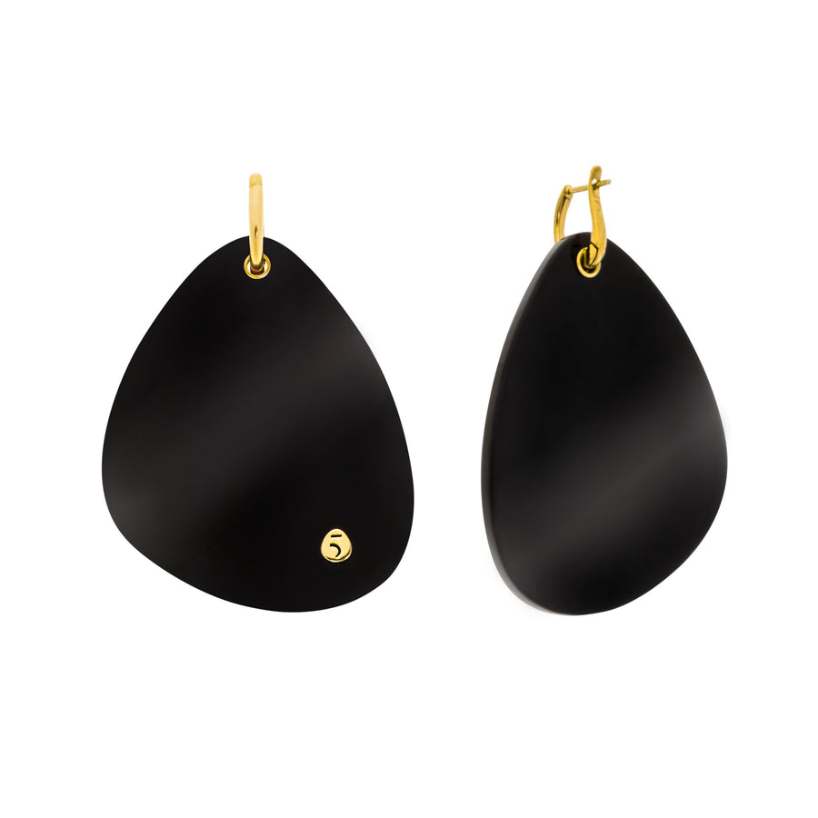 The Eclectic Irregular Large Black Earrings