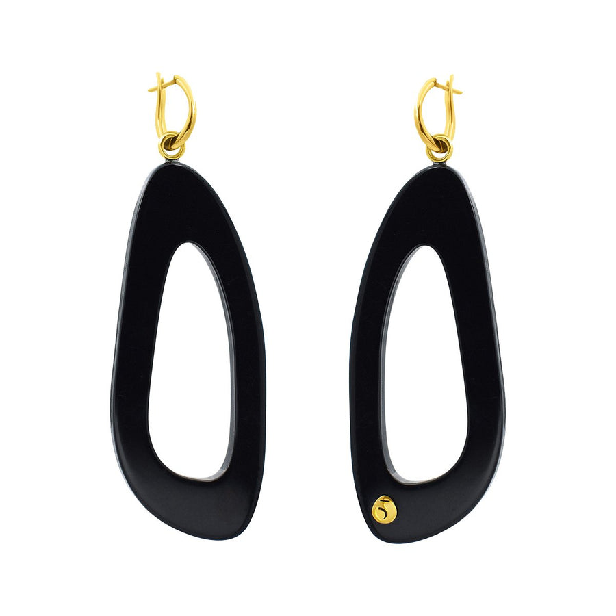 The Eclectic Long Outline Black Earrings