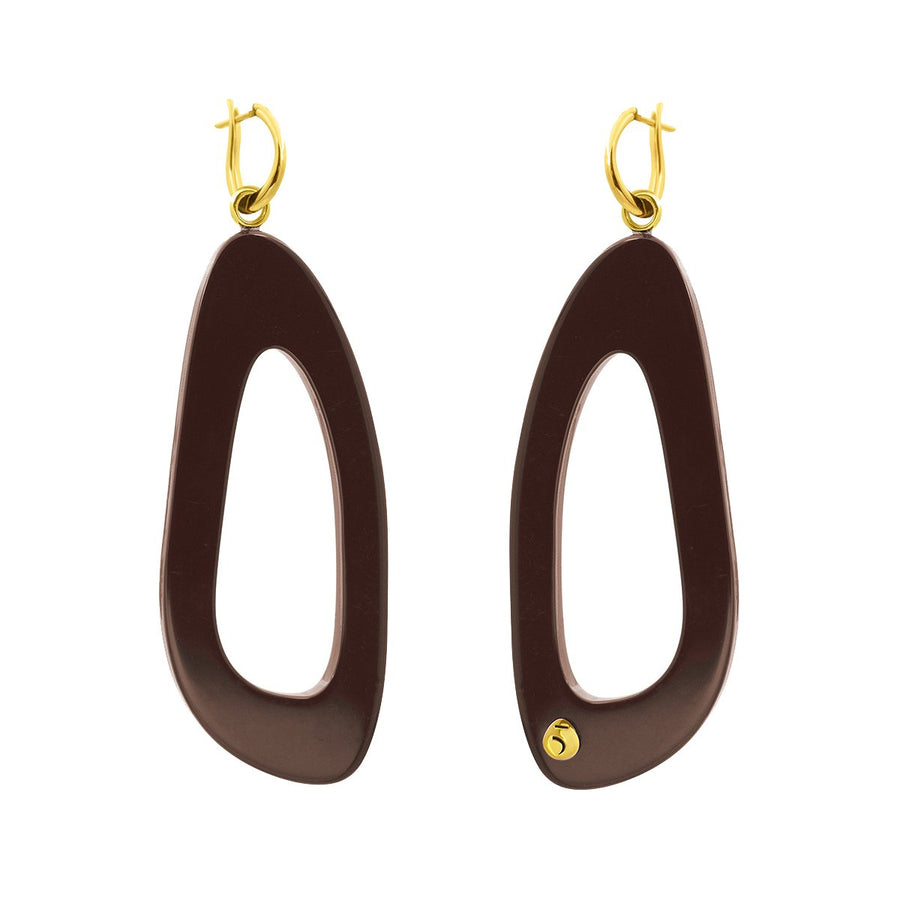 The Eclectic Long Outline Brown Earrings
