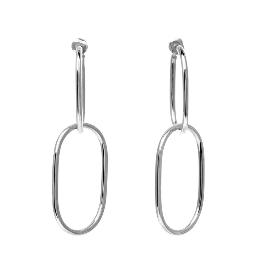The Essential Forms Large Oval Silver 925° Earrings