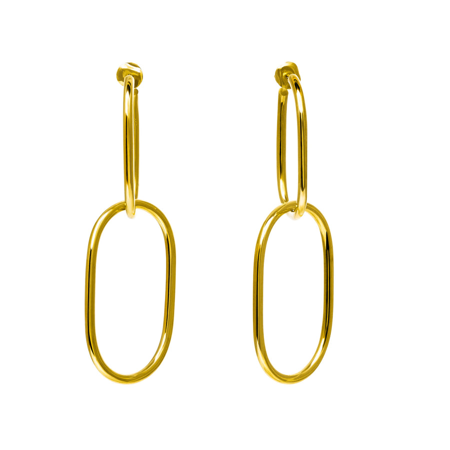 The Essential Forms Large Oval 18K Gold Plated Silver 925° Earrings