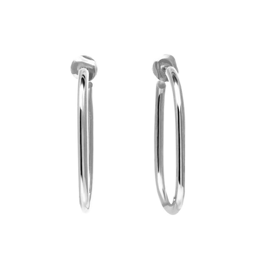 The Essential Forms Large Oval Silver 925° Earrings