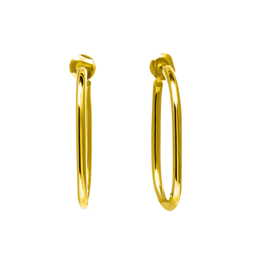 The Essential Forms Large Oval 18K Gold Plated Silver 925° Earrings