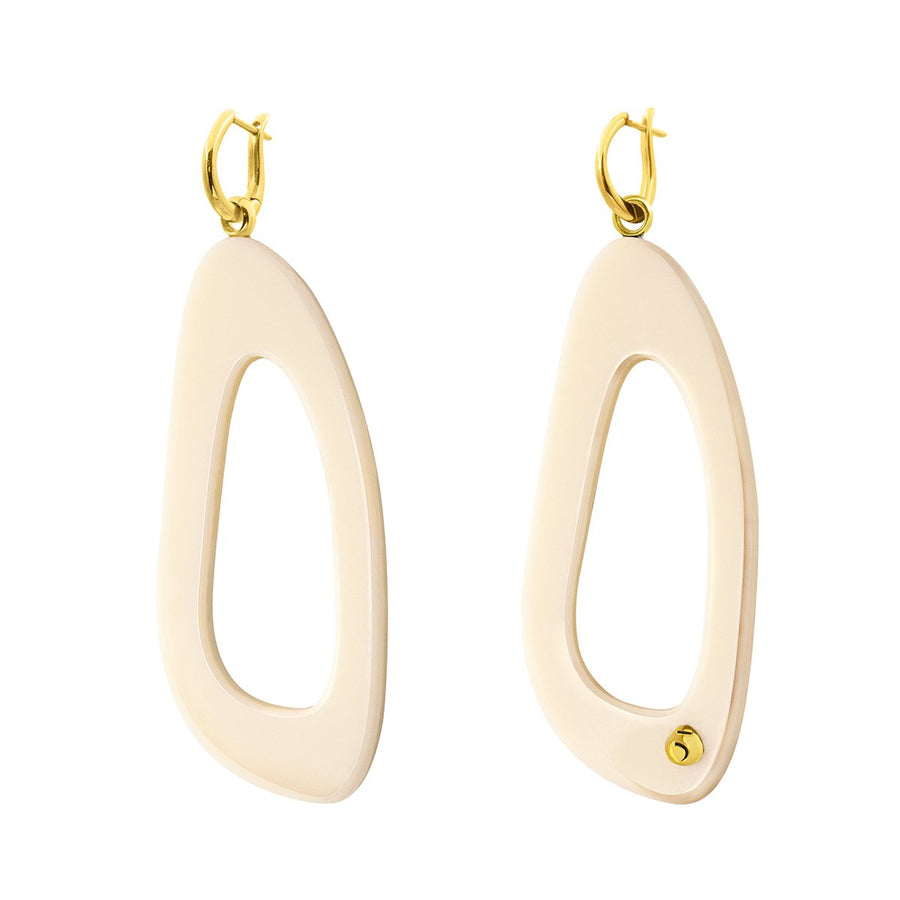 The Eclectic Long Outline Ivory Earrings