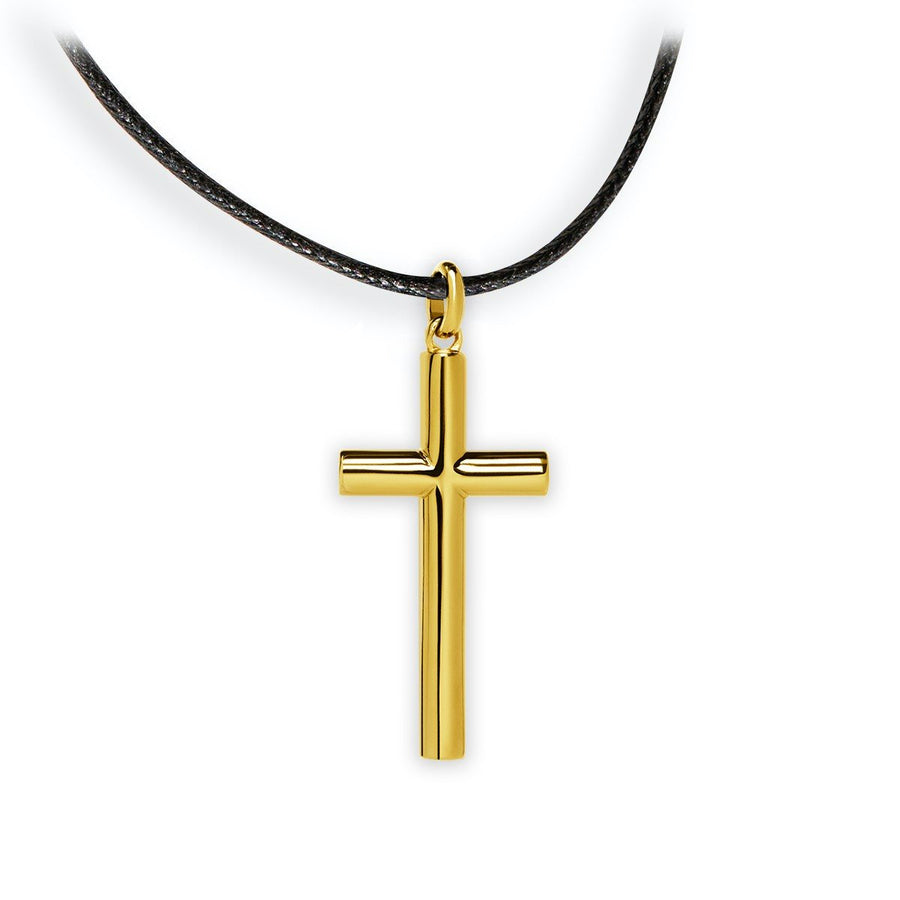 The Everlucky Cross Cylindrical 18K Gold Plated Silver 925° Necklace