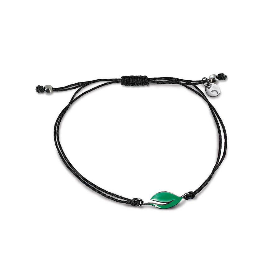 The Everlucky Green Leaf Silver 925° Cord Bracelet